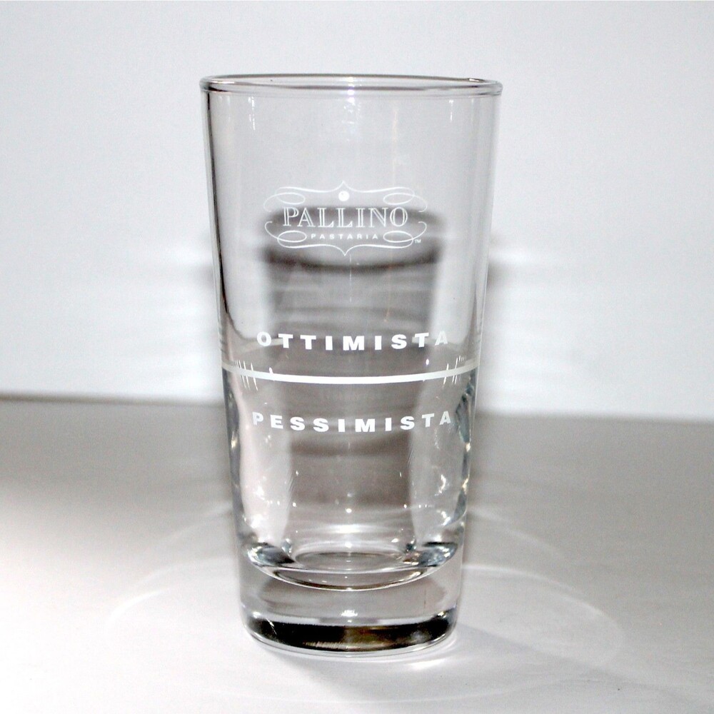 Pallino Pastaria restaurant Ottimista / Pesimista Promotional wine Glass 4.5”